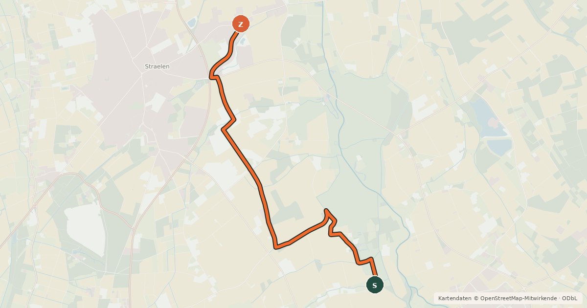 Kartenübersicht der Radroute Radroute 34-75