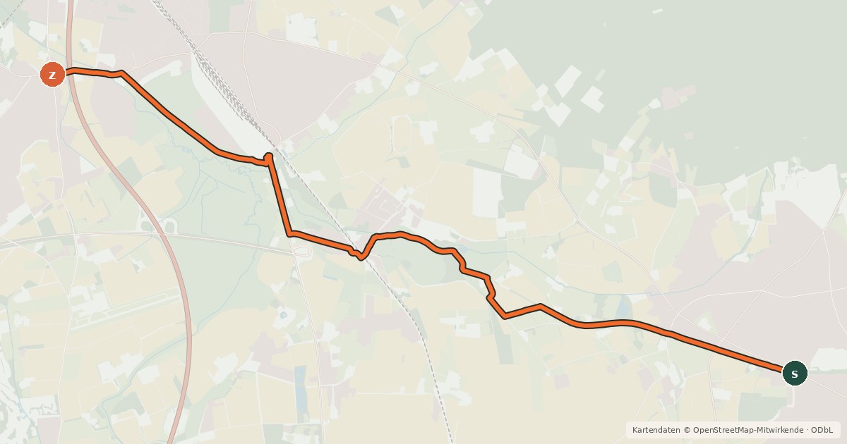Kartenübersicht der Radroute Radroute 35-70