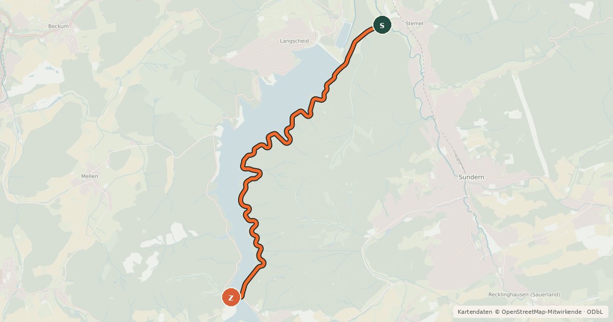 Kartenübersicht der Radroute Radroute 36-40