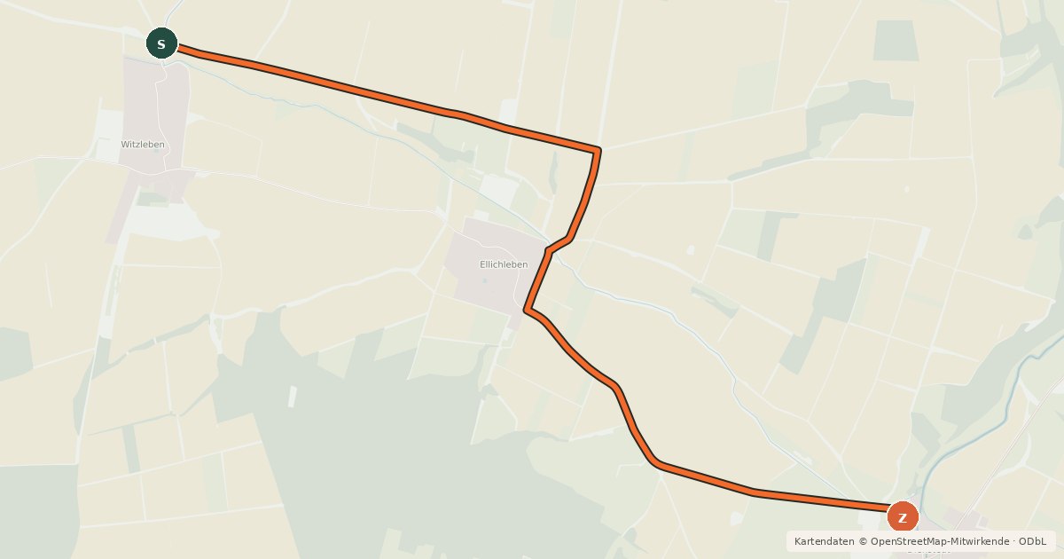 Kartenübersicht der Radroute Radroute 36-43