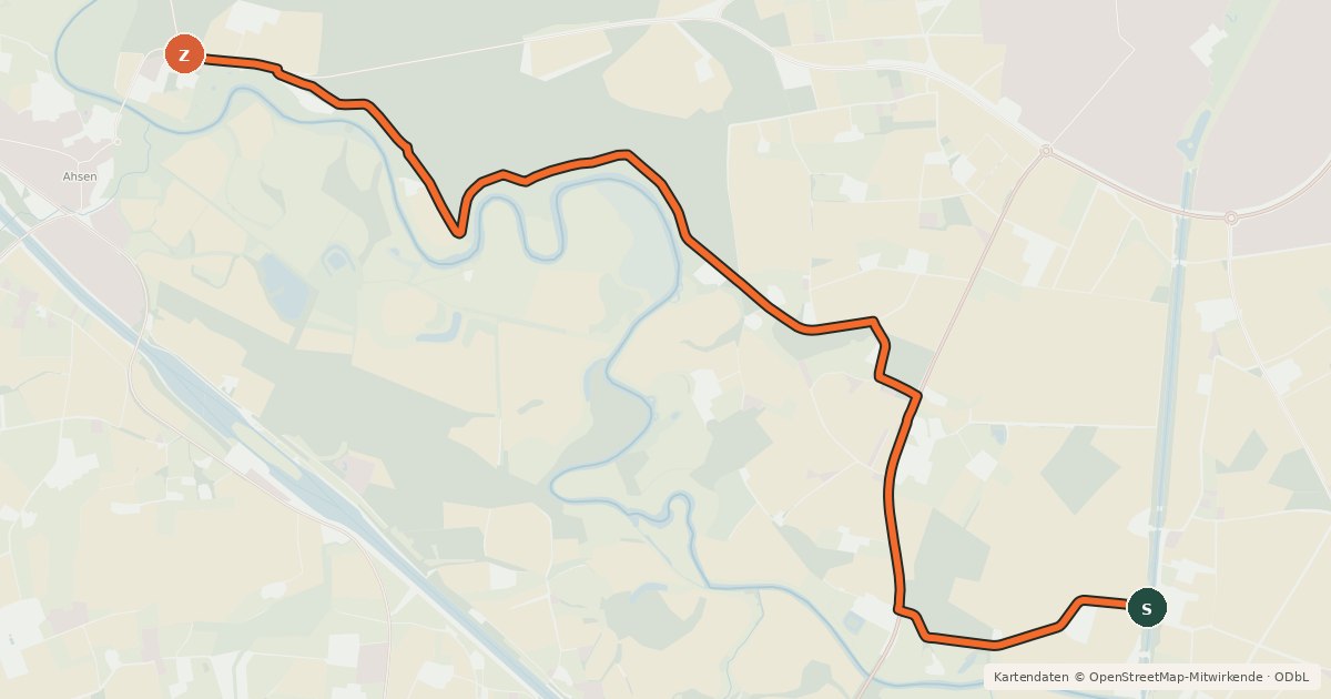 Kartenübersicht der Radroute Radroute 36-61