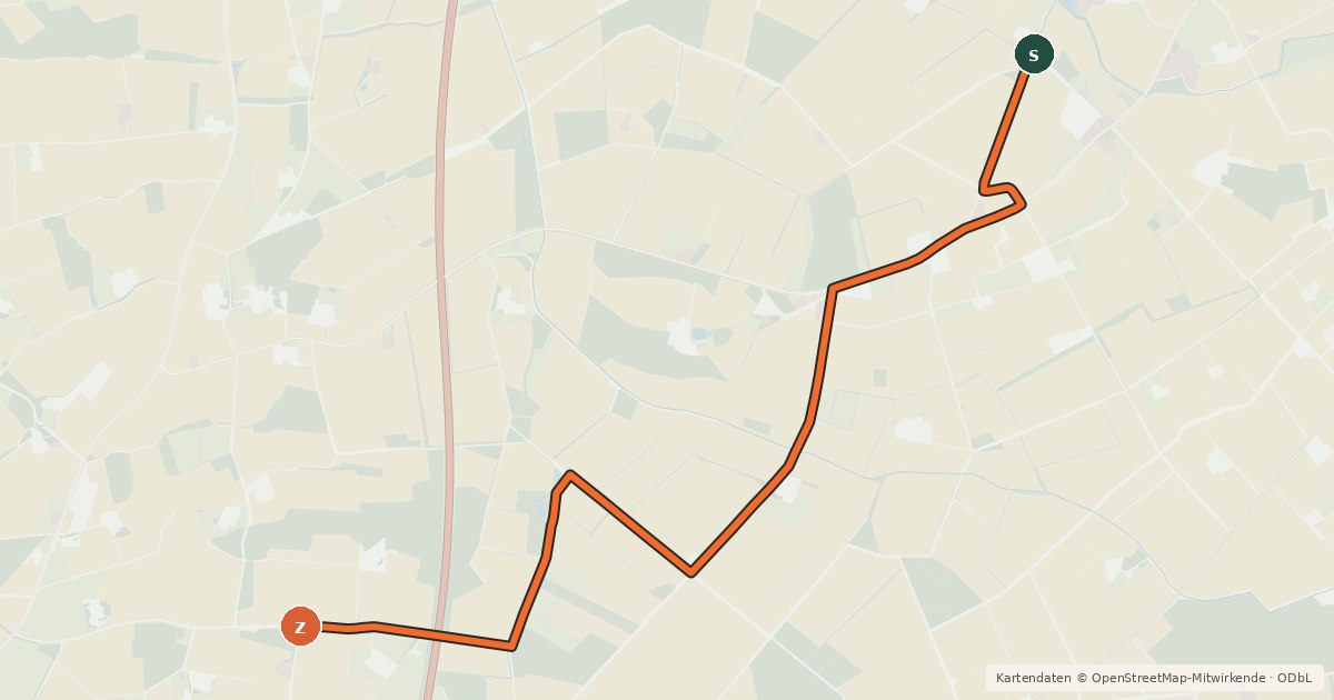Kartenübersicht der Radroute Radroute 36-82