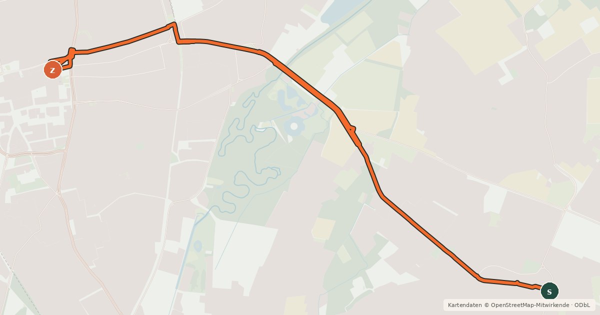 Kartenübersicht der Radroute Radroute 37-39