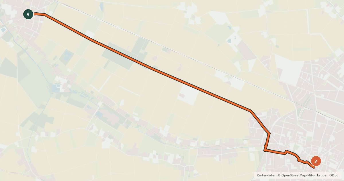Kartenübersicht der Radroute Radroute 37-40