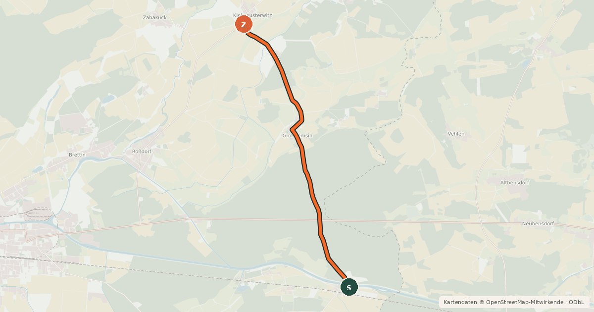 Kartenübersicht der Radroute Radroute 37-73