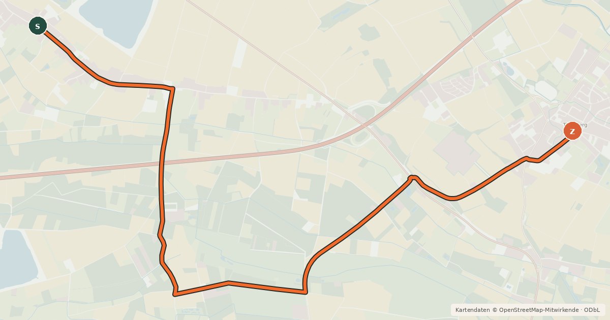 Kartenübersicht der Radroute Radroute 37-80