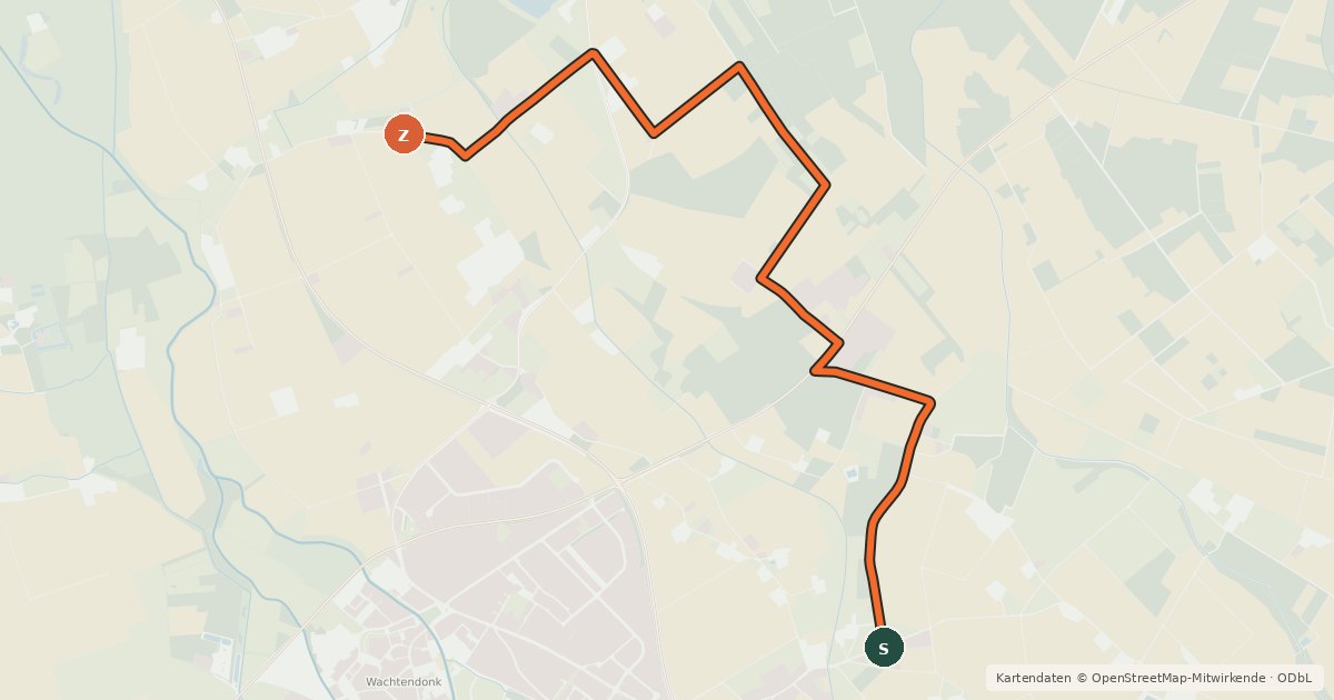 Kartenübersicht der Radroute Radroute 38-39