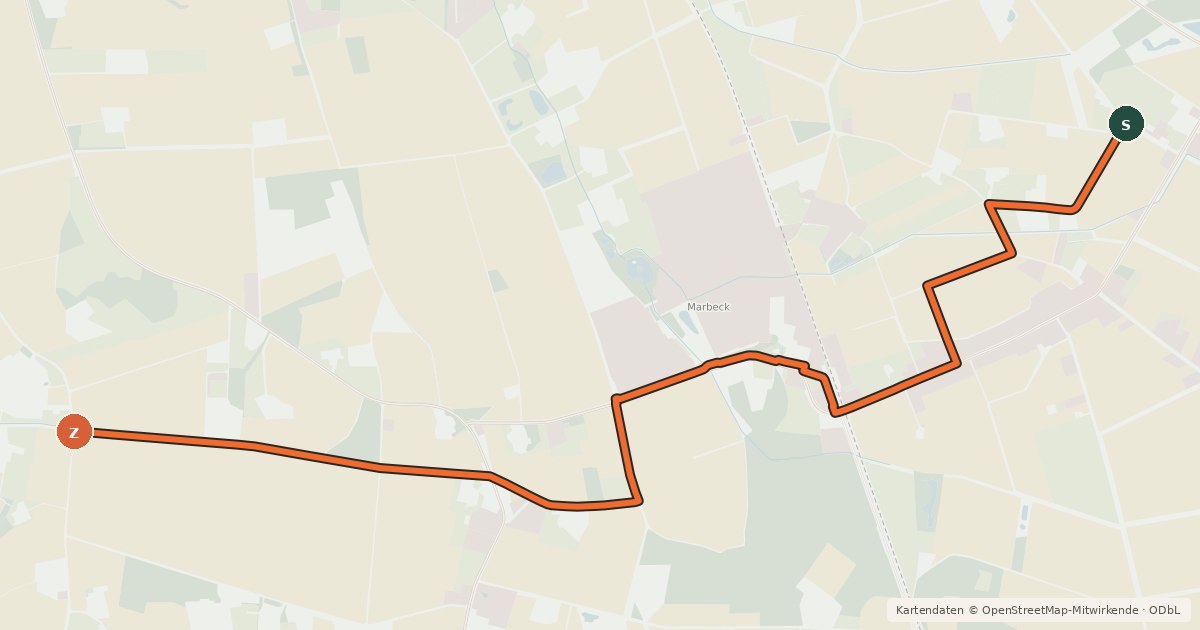 Kartenübersicht der Radroute Radroute 38-41