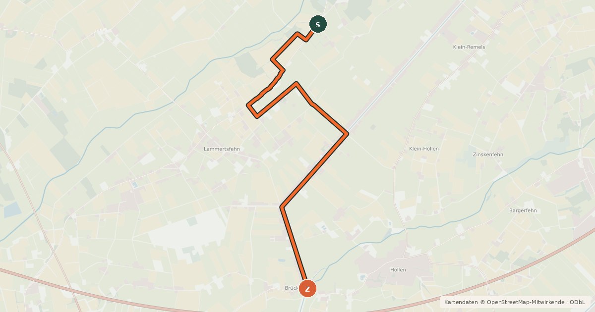 Kartenübersicht der Radroute Radroute 38-44
