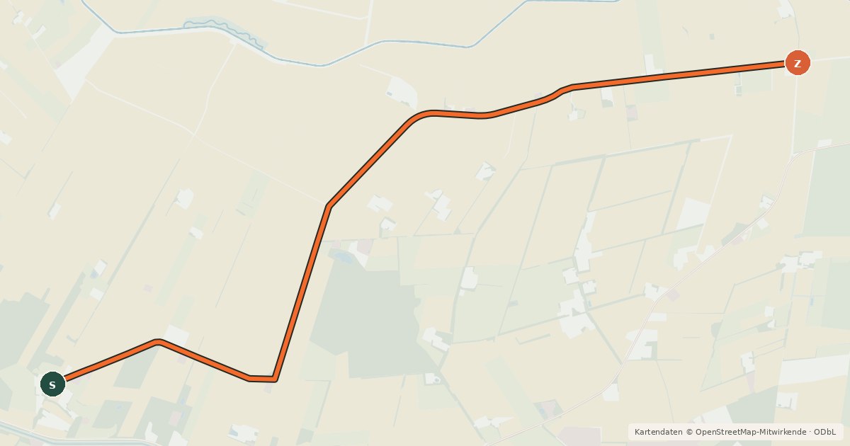 Kartenübersicht der Radroute Radroute 38-46