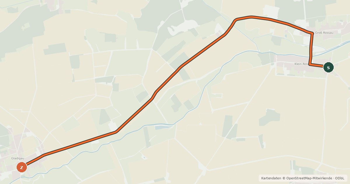 Kartenübersicht der Radroute Radroute 38-55