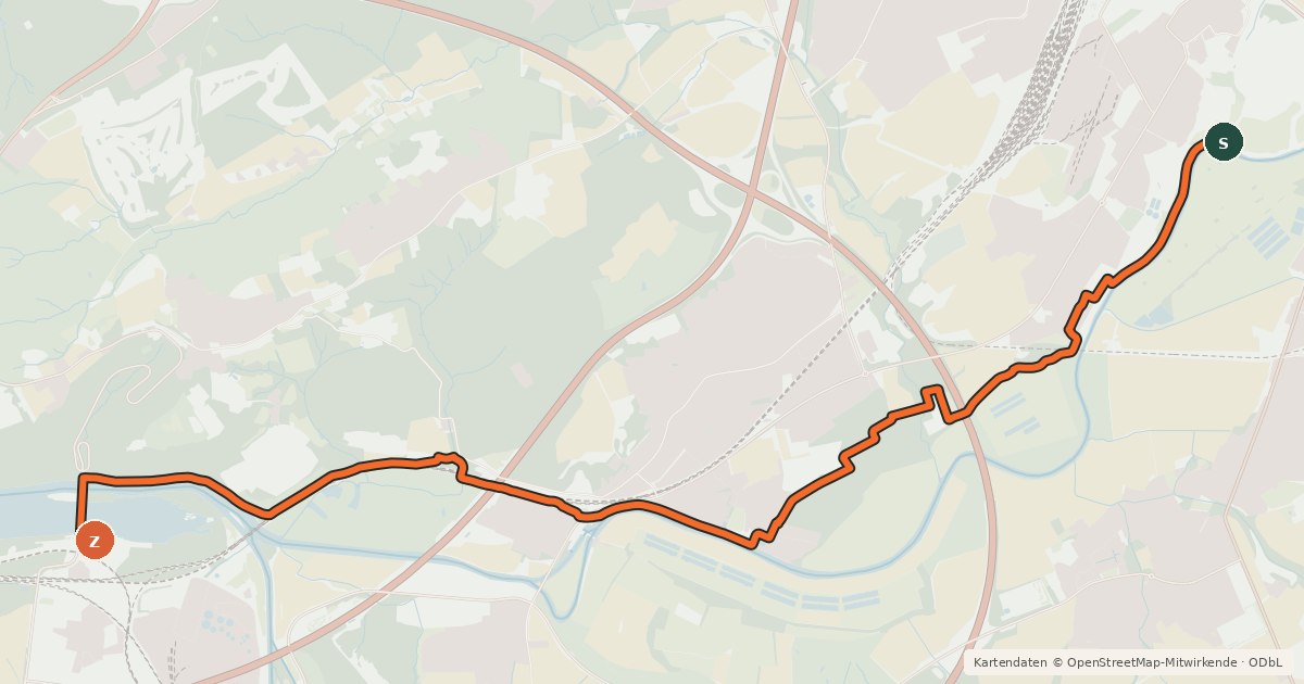 Kartenübersicht der Radroute Radroute 38-63