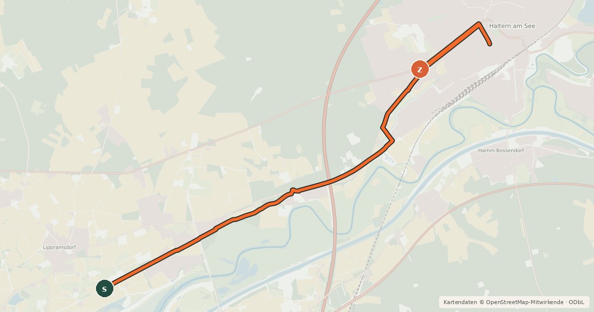 Kartenübersicht der Radroute Radroute 38-74