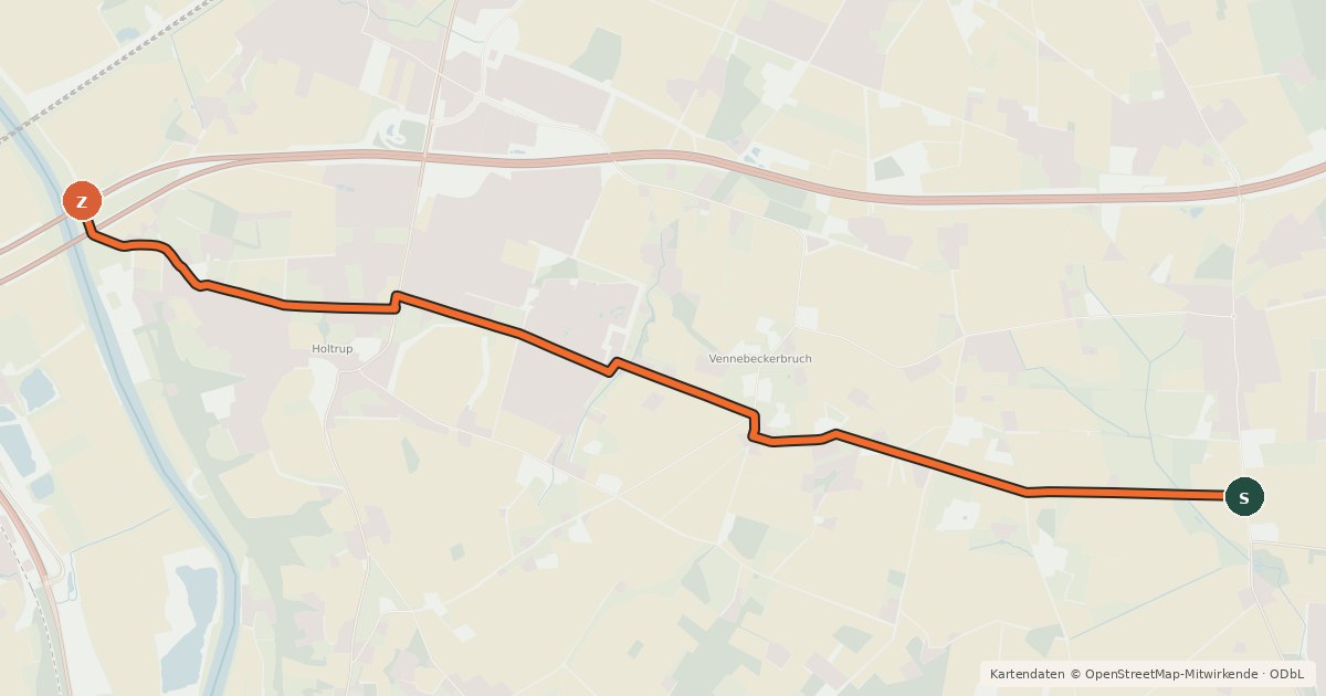 Kartenübersicht der Radroute Radroute 39-40