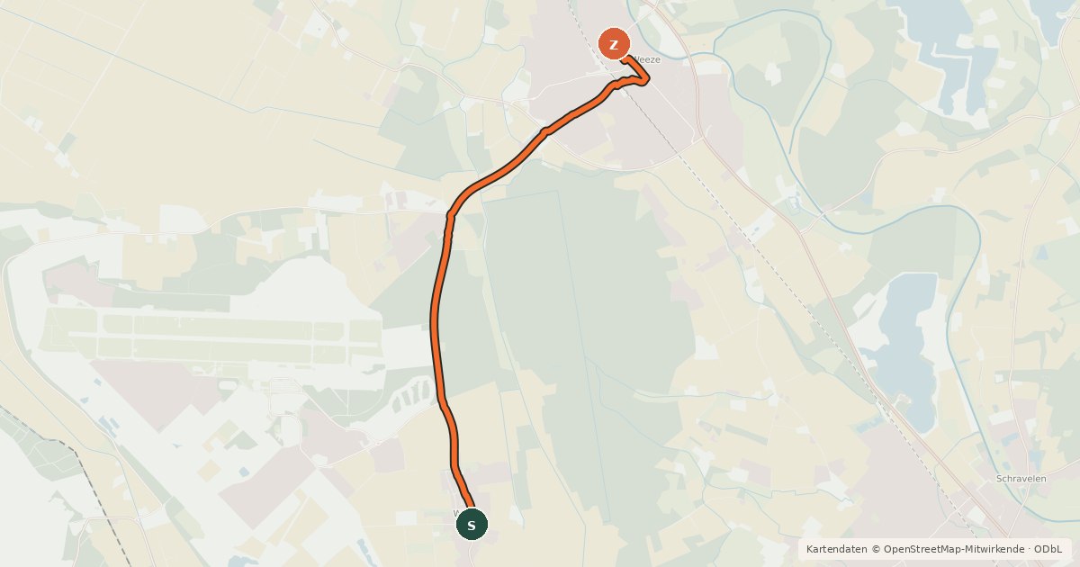 Kartenübersicht der Radroute Radroute 39-41