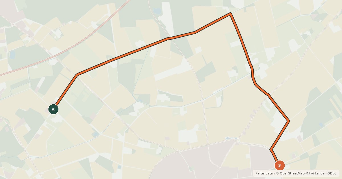 Kartenübersicht der Radroute Radroute 39-65
