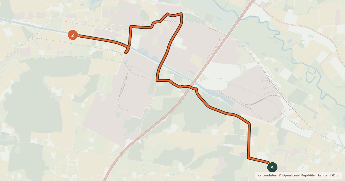 Kartenübersicht der Radroute Radroute 4-10