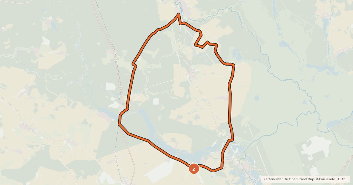 Kartenübersicht der Radroute Radroute 4