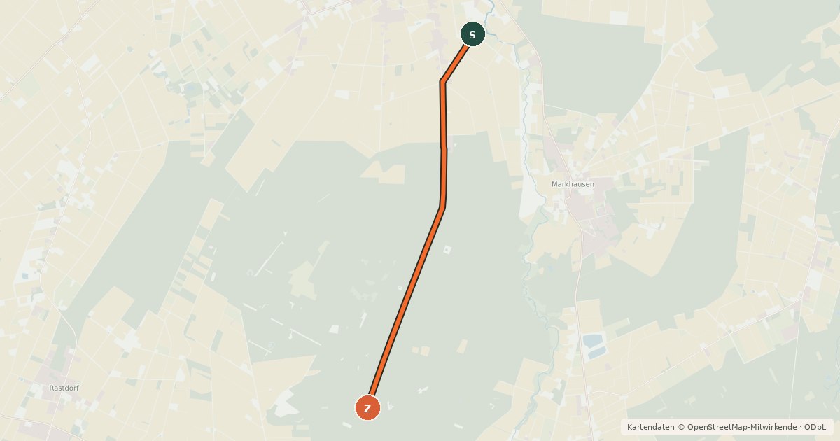 Kartenübersicht der Radroute Radroute 40-15