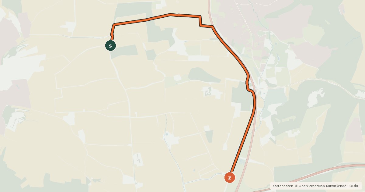Kartenübersicht der Radroute Radroute 40-41
