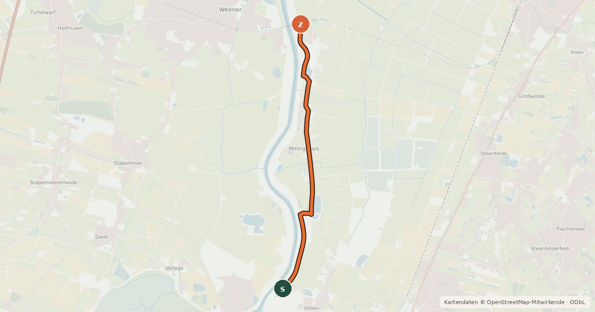Kartenübersicht der Radroute Radroute 40-41