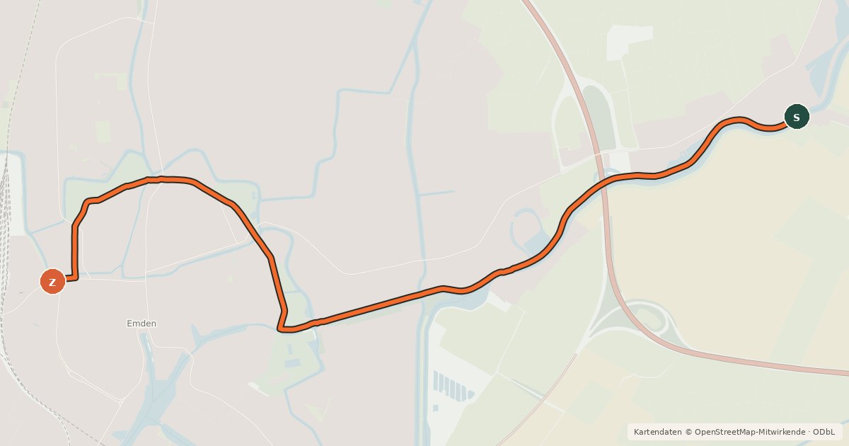 Kartenübersicht der Radroute Radroute 40-41