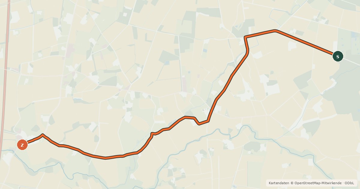 Kartenübersicht der Radroute Radroute 40-41
