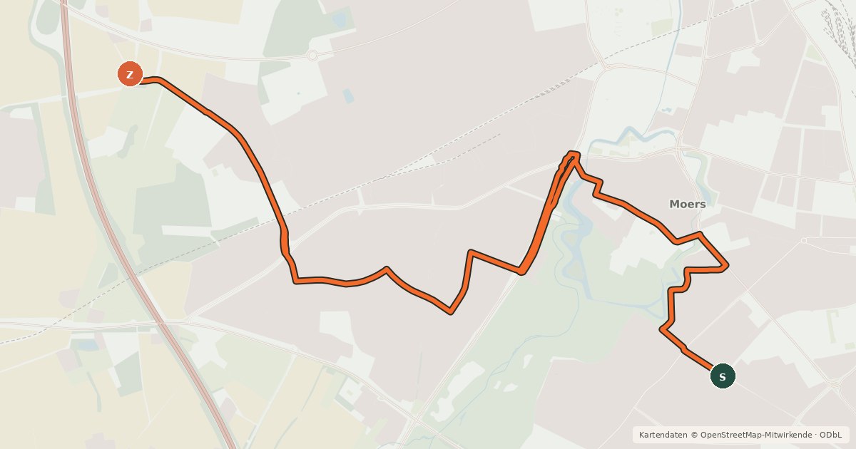 Kartenübersicht der Radroute Radroute 40-45