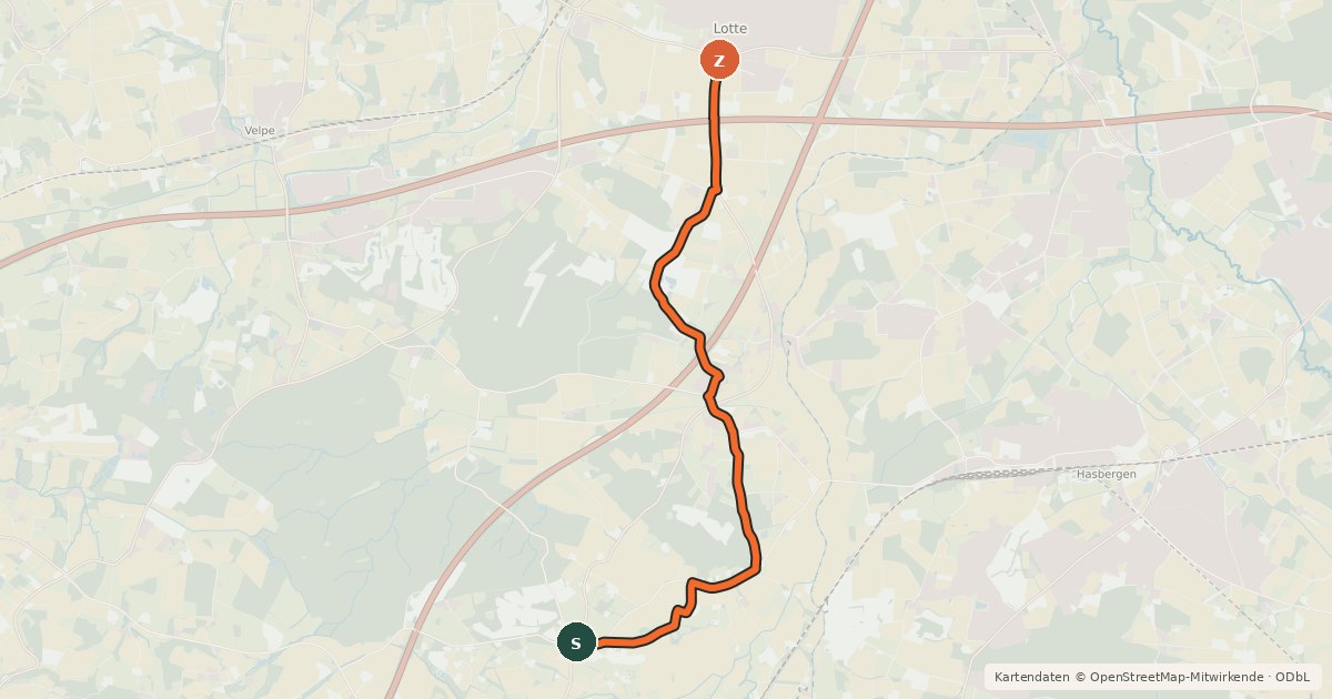 Kartenübersicht der Radroute Radroute 40-48