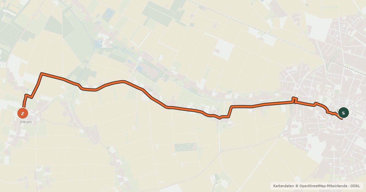 Kartenübersicht der Radroute Radroute 40-65