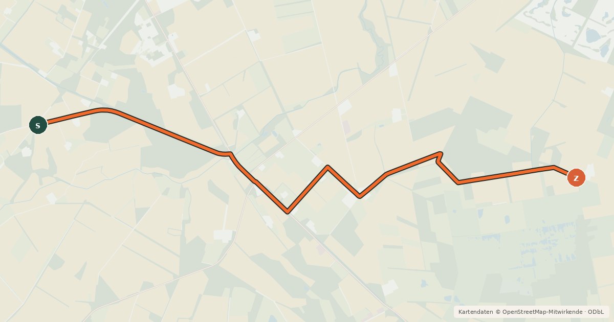Kartenübersicht der Radroute Radroute 40-66
