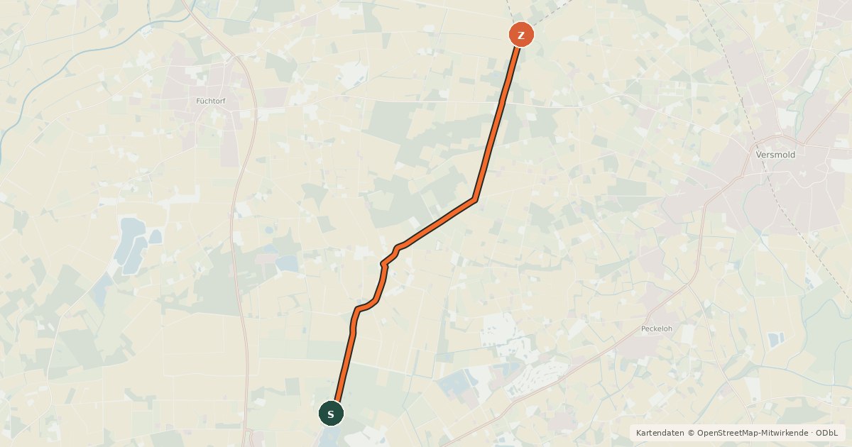 Kartenübersicht der Radroute Radroute 40-73