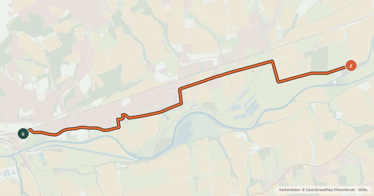 Kartenübersicht der Radroute Radroute 40-73