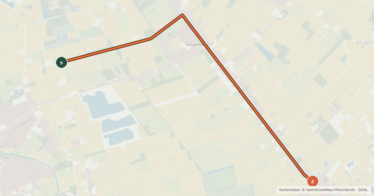 Kartenübersicht der Radroute Radroute 41-54