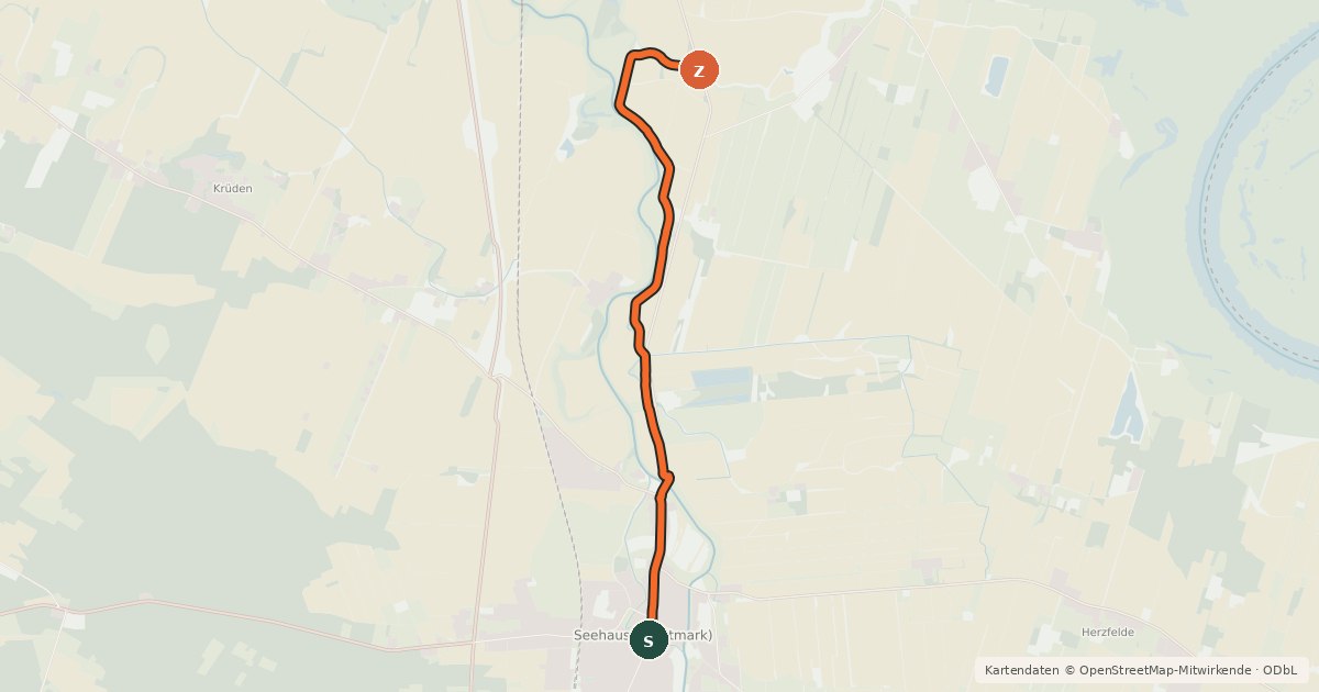 Kartenübersicht der Radroute Radroute 41-86