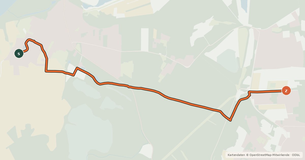 Kartenübersicht der Radroute Radroute 42-43