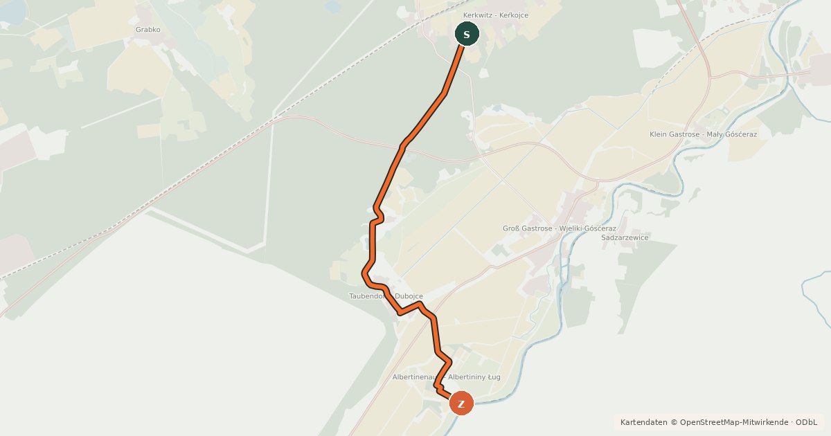 Kartenübersicht der Radroute Radroute 42-44