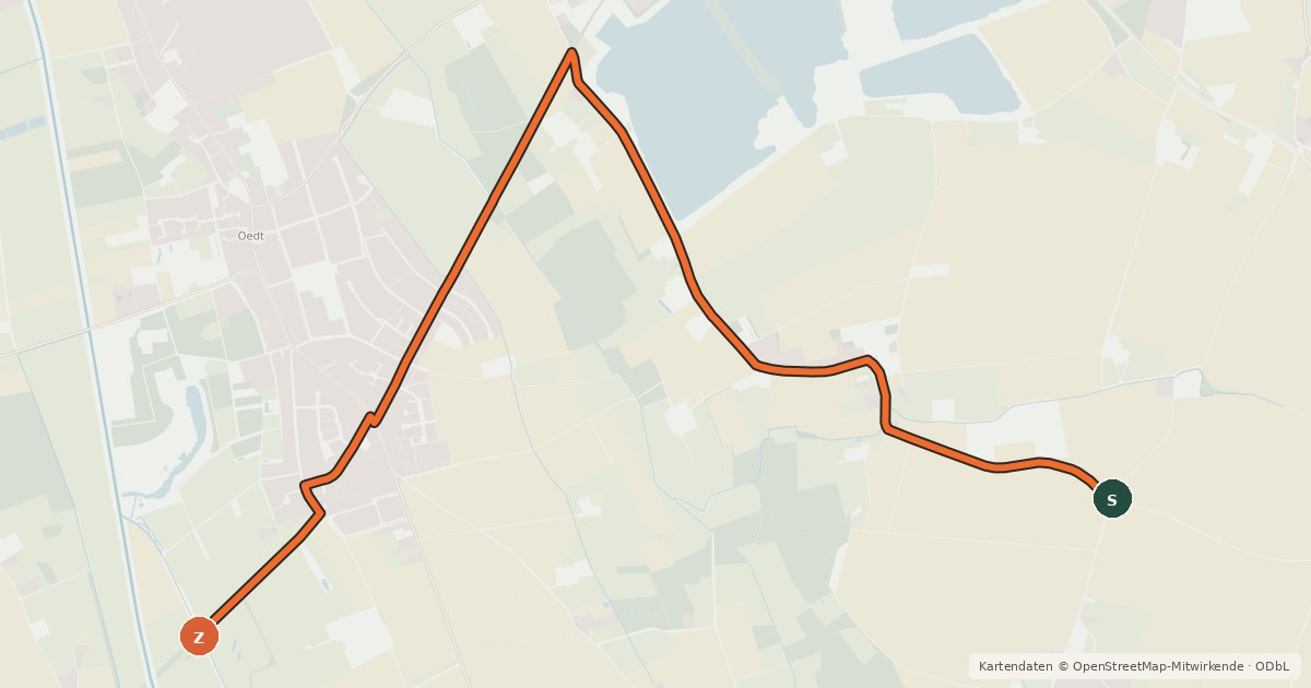 Kartenübersicht der Radroute Radroute 42-58