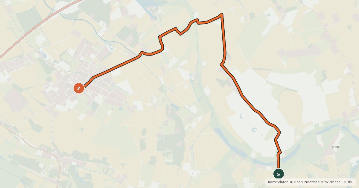 Kartenübersicht der Radroute Radroute 42-80