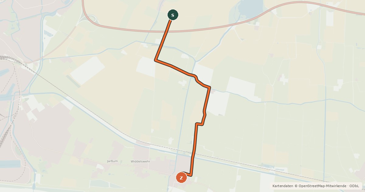 Kartenübersicht der Radroute Radroute 43-46