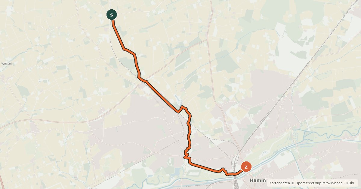 Kartenübersicht der Radroute Radroute 43-75