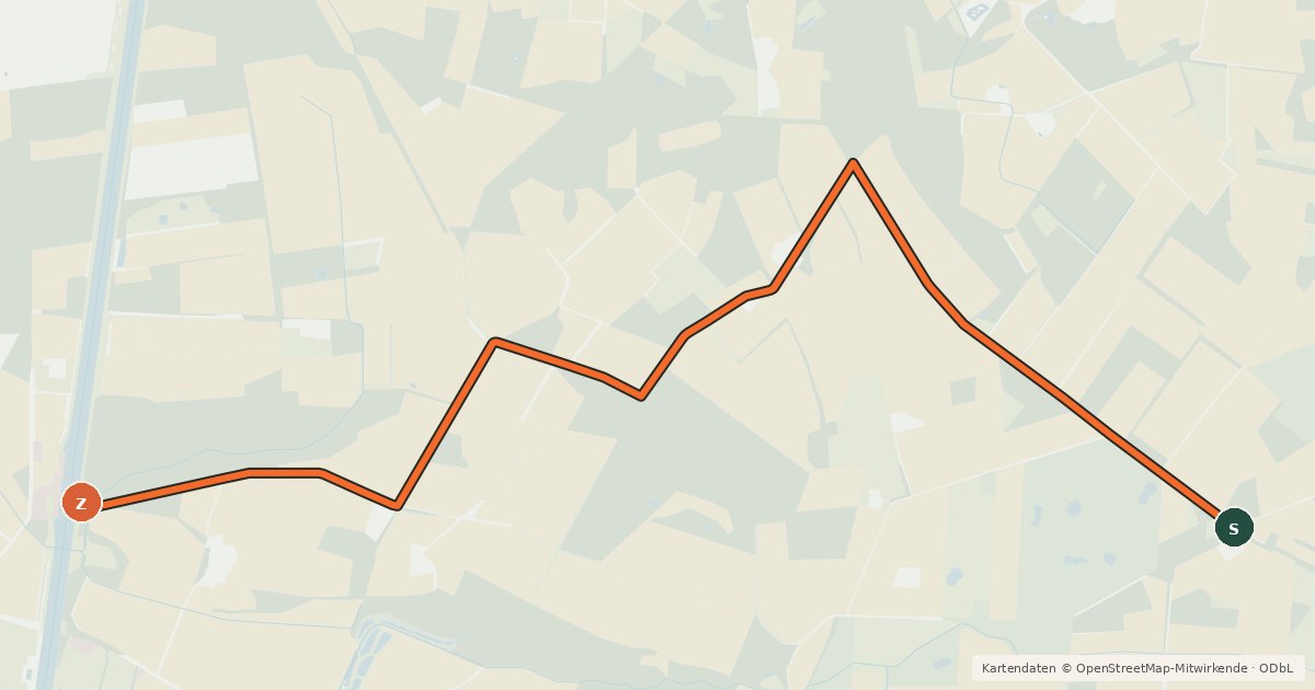 Kartenübersicht der Radroute Radroute 43-78