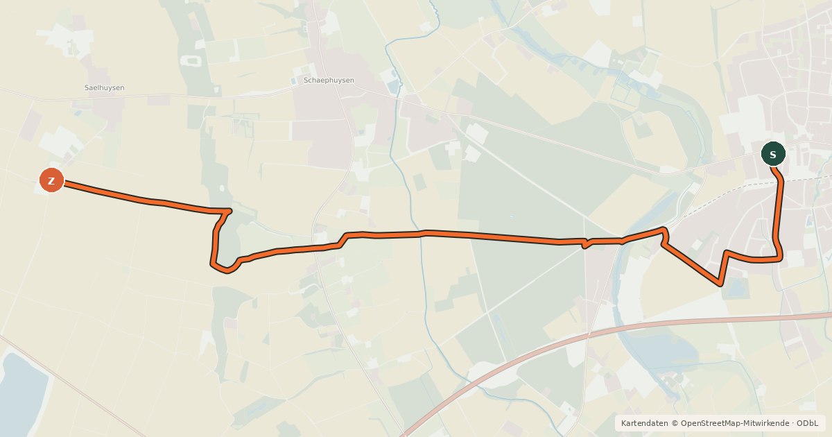 Kartenübersicht der Radroute Radroute 44-74