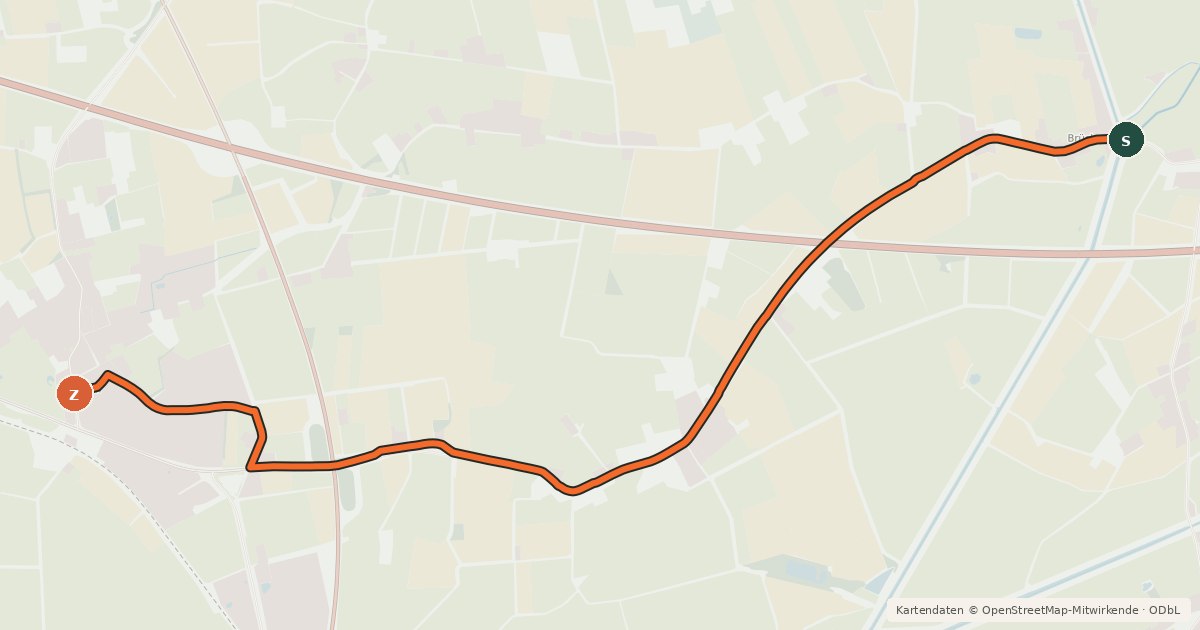 Kartenübersicht der Radroute Radroute 44-76