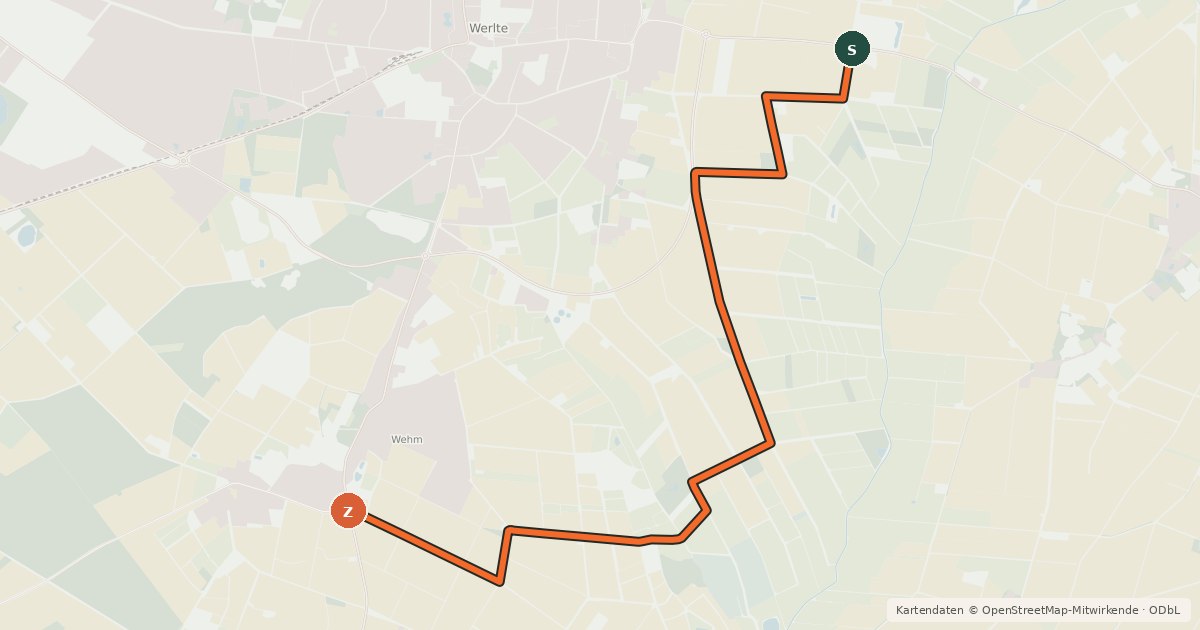 Kartenübersicht der Radroute Radroute 44-86