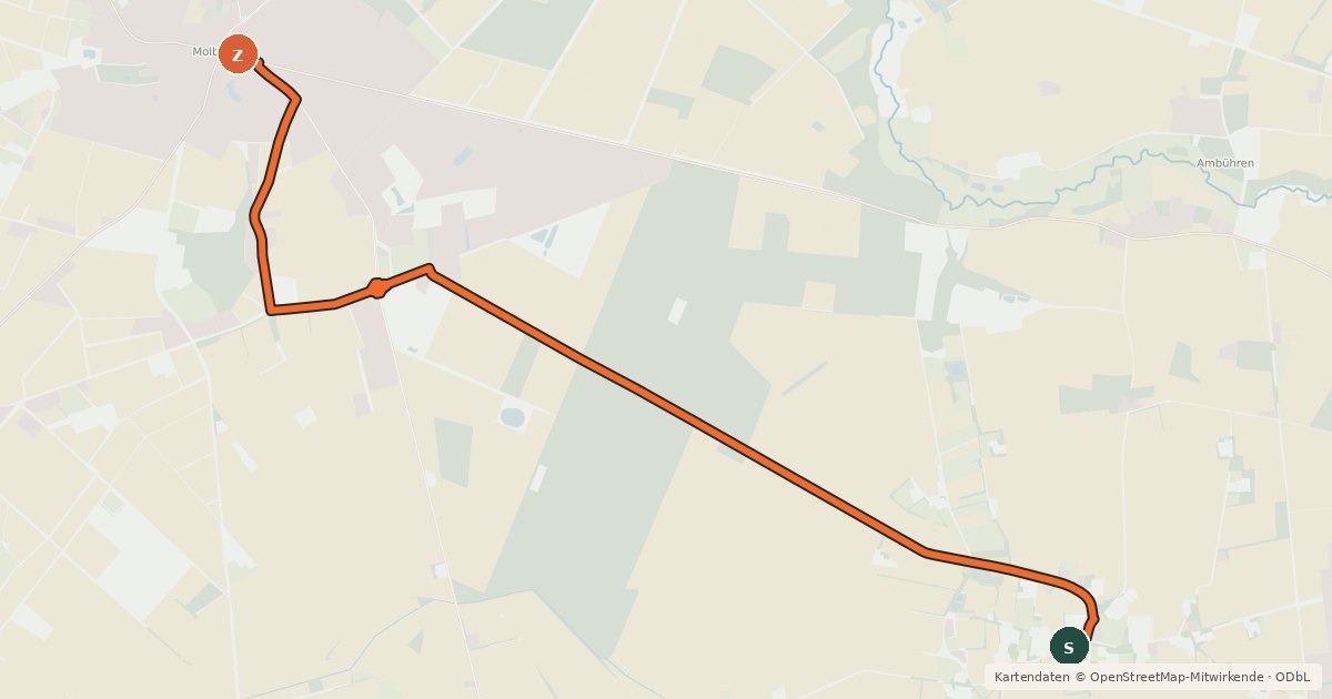 Kartenübersicht der Radroute Radroute 46-55