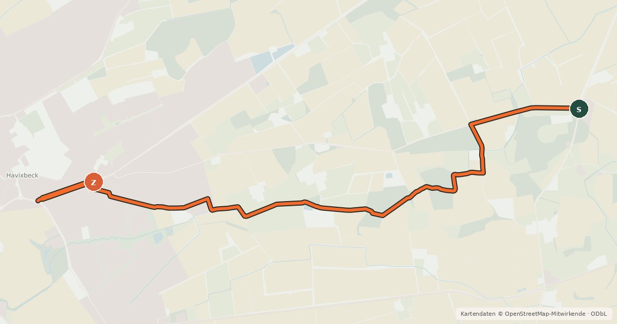 Kartenübersicht der Radroute Radroute 46-66
