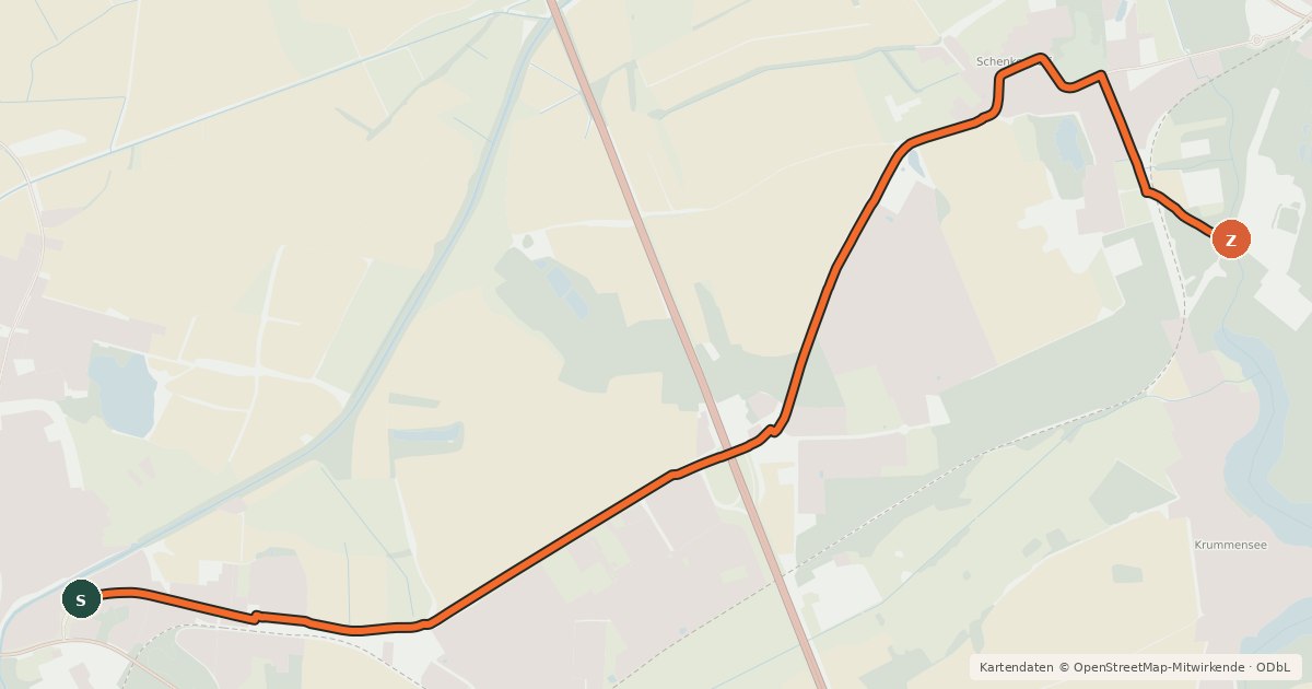 Kartenübersicht der Radroute Radroute 47-76
