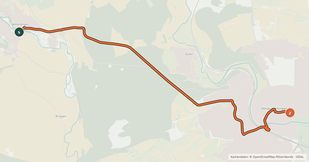 Kartenübersicht der Radroute Radroute 48-53