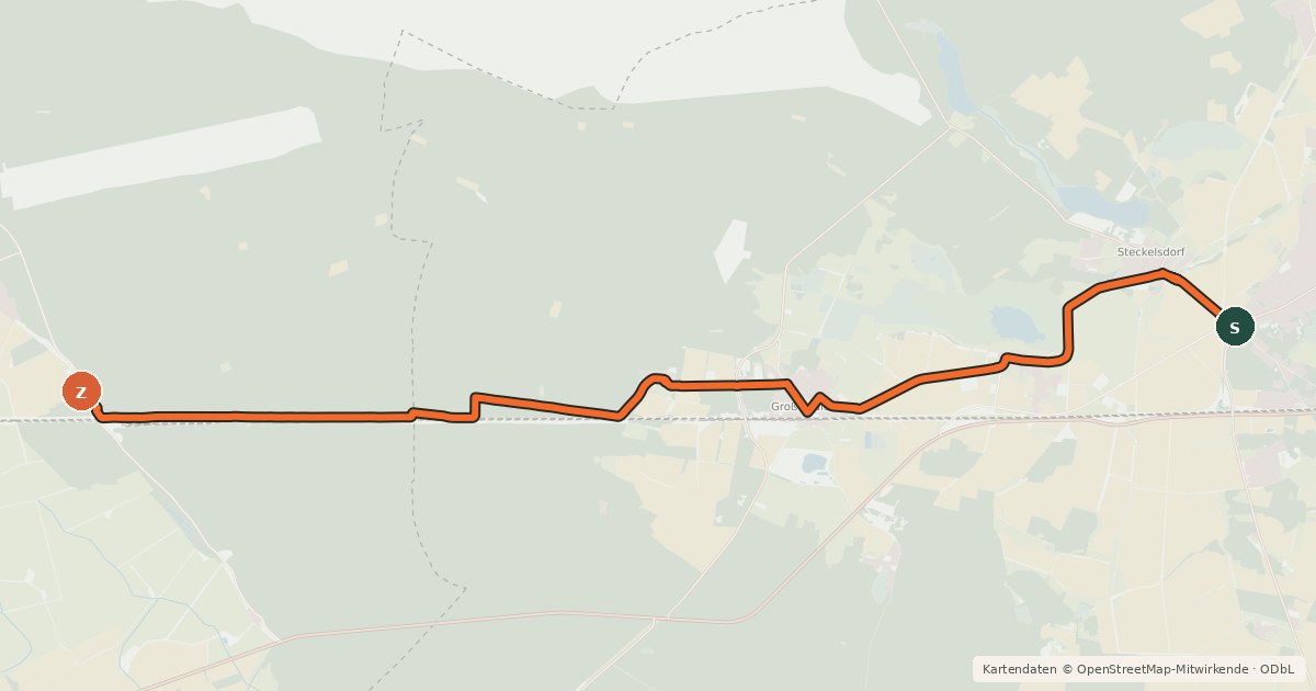 Kartenübersicht der Radroute Radroute 48-55